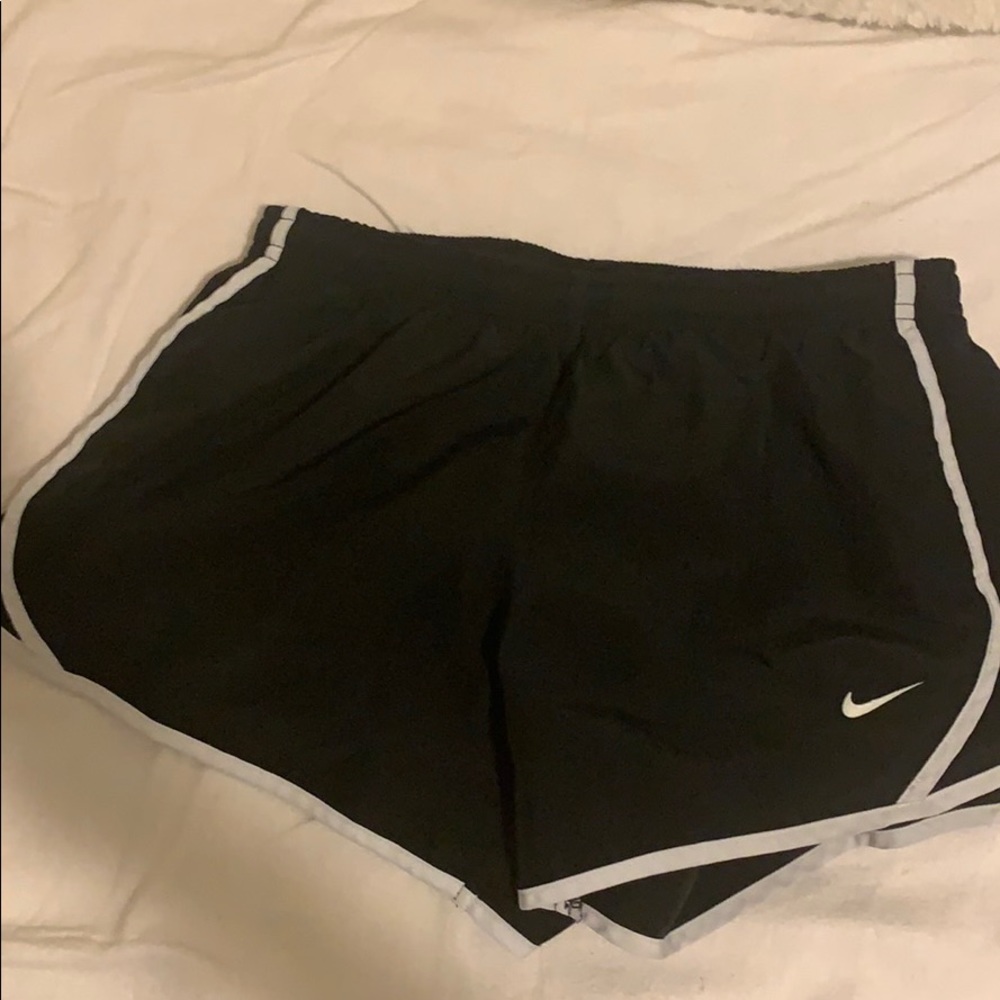 Youth medium black and white classic nike shorts